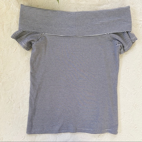 J crew factory stripe off shoulder shirt J2232 - Picture 4 of 10